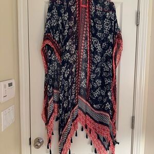 Floral Patterned Kimono with Tassels